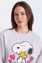 Peanuts Snoopy Love Graphic Glitter Crew Neck Sweatshirt thumbnail 3