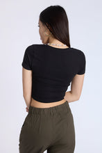 AERO Cotton Short Sleeve V-Neck Cropped Tee thumbnail 8