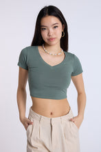 AERO Cotton Short Sleeve V-Neck Cropped Tee thumbnail 5