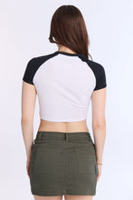 AERO Ribbed Knit Graphic Raglan Sleeve Baby Tee thumbnail 3