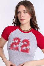 AERO Ribbed Knit Graphic Raglan Sleeve Baby Tee thumbnail 6