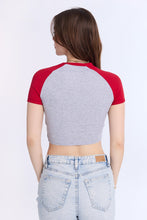 AERO Ribbed Knit Graphic Raglan Sleeve Baby Tee thumbnail 7