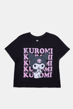 Kuromi Flocked Graphic Boxy Cropped Tee thumbnail 1