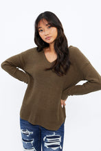 V-Neck Waffle Popcorn Sweater thumbnail 10