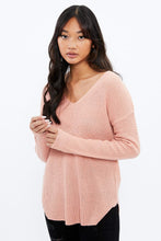 V-Neck Waffle Popcorn Sweater thumbnail 1