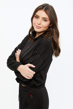 Super Soft Tie Bottom Midi Embroidered Hoodie thumbnail 9