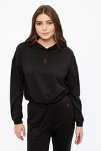 Super Soft Tie Bottom Midi Embroidered Hoodie thumbnail 8