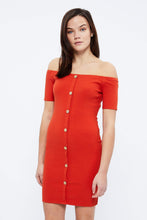Button Front Off the Shoulder Dress thumbnail 1