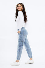 High Rise Cargo Denim Jogger thumbnail 2