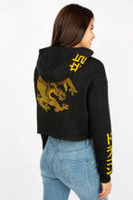 Womens Double Dragon Cropped Hoodie thumbnail 3