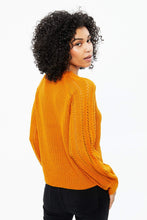Knit Sweater with Pointelle Sleeves thumbnail 9