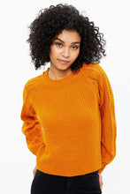 Knit Sweater with Pointelle Sleeves thumbnail 6