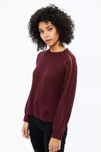 Knit Sweater with Pointelle Sleeves thumbnail 11