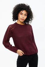 Knit Sweater with Pointelle Sleeves thumbnail 12