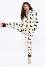 Soft Plush Forest Animal Sherpa Lined Zip-Up Onesie thumbnail 3
