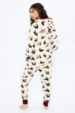 Soft Plush Forest Animal Sherpa Lined Zip-Up Onesie thumbnail 4