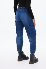 High Rise Knit Denim Cargo Jogger thumbnail 5