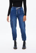 High Rise Knit Denim Cargo Jogger thumbnail 2