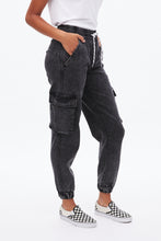 High Rise Knit Denim Cargo Jogger thumbnail 16