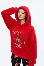 Sweat à capuche HO HO HO en sherpa thumbnail 1
