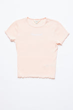 T-shirt côtelé à ourlet festonné et imprimé de broderie Aéropostale pour filles thumbnail 1