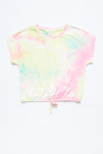AERO Girls Super Soft Tie Dye Tie Front Cinched Top thumbnail 1