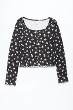 AERO Girls Super Soft All Over Print Long Sleeve Crop Top thumbnail 1