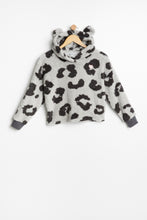 AERO Girls Leopard Print Sherpa Bear Ears Aéropostale Embroidered Pullover Pajama Hoodie thumbnail 1