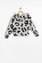 AERO Girls Leopard Print Sherpa Bear Ears Aéropostale Embroidered Pullover Pajama Hoodie thumbnail 2