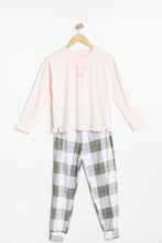 AERO Girls Super Soft Aéropostale Butterfly and Plaid Graphic 2 Piece Pajama Set thumbnail 1
