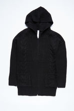 AERO Girls Cable Knit Open-Front Hooded Cardigan thumbnail 2