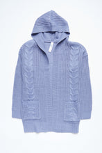 AERO Girls Cable Knit Open-Front Hooded Cardigan thumbnail 4