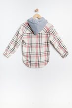 AERO Girls Plaid Button-Up Hooded Overshirt thumbnail 6