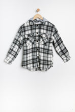 AERO Girls Plaid Button-Up Hooded Overshirt thumbnail 7