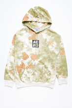 AERO Boys Tie Dye Graphic Chest Print Pullover Hoodie thumbnail 1