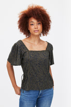 Short Sleeve Tie-Side Peasant Top thumbnail 1