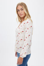 Floral Printed Balloon Sleeve Peasant Top thumbnail 3
