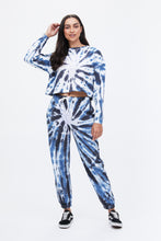 Tie Dye Crop Suede Fleece Crew Neck Sweatshirt thumbnail 2