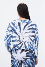 Tie Dye Crop Suede Fleece Crew Neck Sweatshirt thumbnail 4