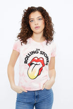 T-shirt teint-noué petit ami à imprimé Rolling Stones thumbnail 1