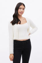 Fuzzy Mohair Button-Down Cardigan thumbnail 4