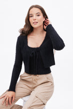 Fuzzy Mohair Tie-Front Cardigan thumbnail 2