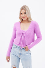 Fuzzy Mohair Tie-Front Cardigan thumbnail 11