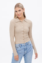 AERO Ribbed Button-Up Collar Long Sleeve Sweater thumbnail 5