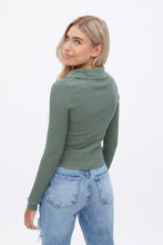 AERO Ribbed Button-Up Collar Long Sleeve Sweater thumbnail 11