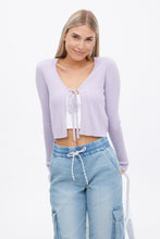 AERO Ribbed Tie-Front Long Sleeve Cardigan thumbnail 14
