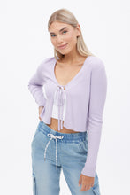 AERO Ribbed Tie-Front Long Sleeve Cardigan thumbnail 12