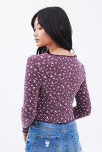 AERO Lettuce Edge Tie-Front Flower Print Cropped Cardigan thumbnail 10