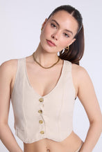 Linen-Blend Tailored Vest thumbnail 1