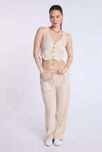 Linen-Blend Tailored Vest thumbnail 3